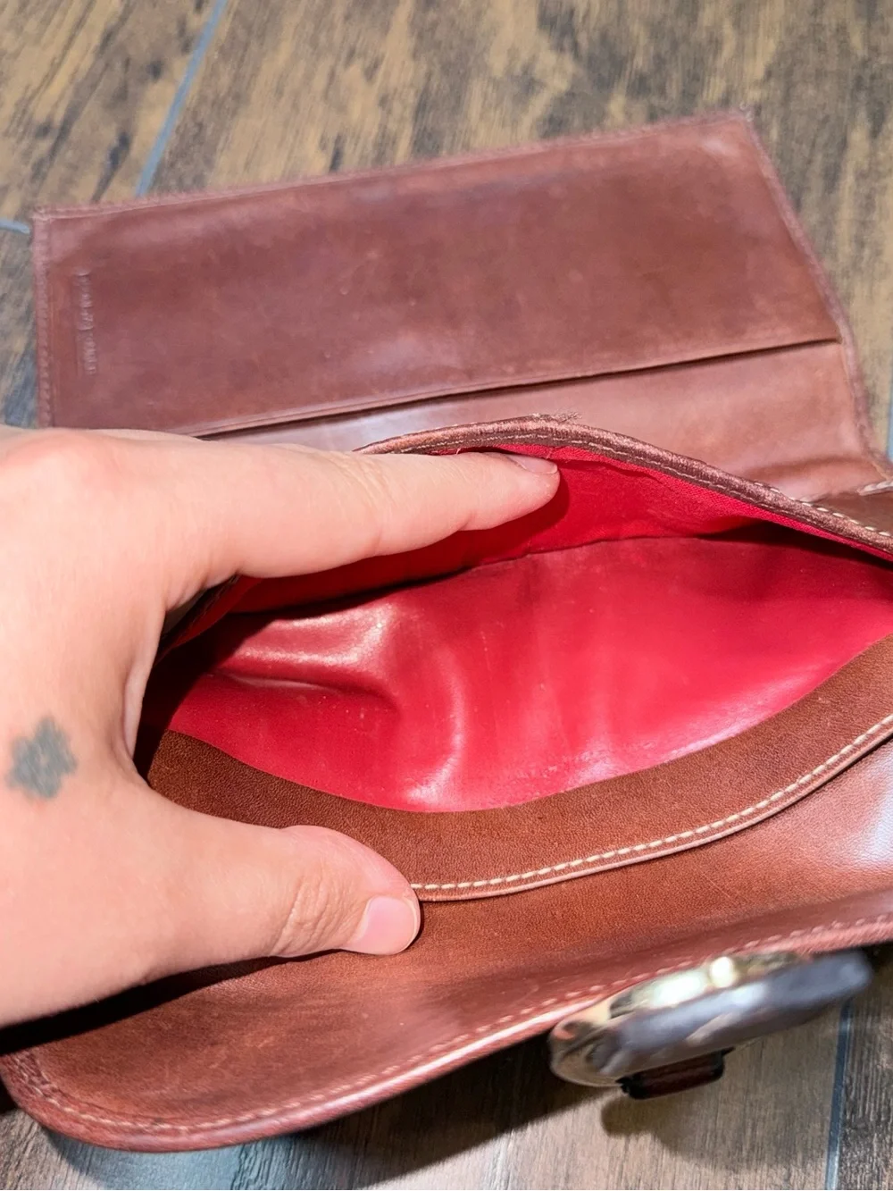 Dooney & Bourke Tan Monogram Wallet with Brown Trim